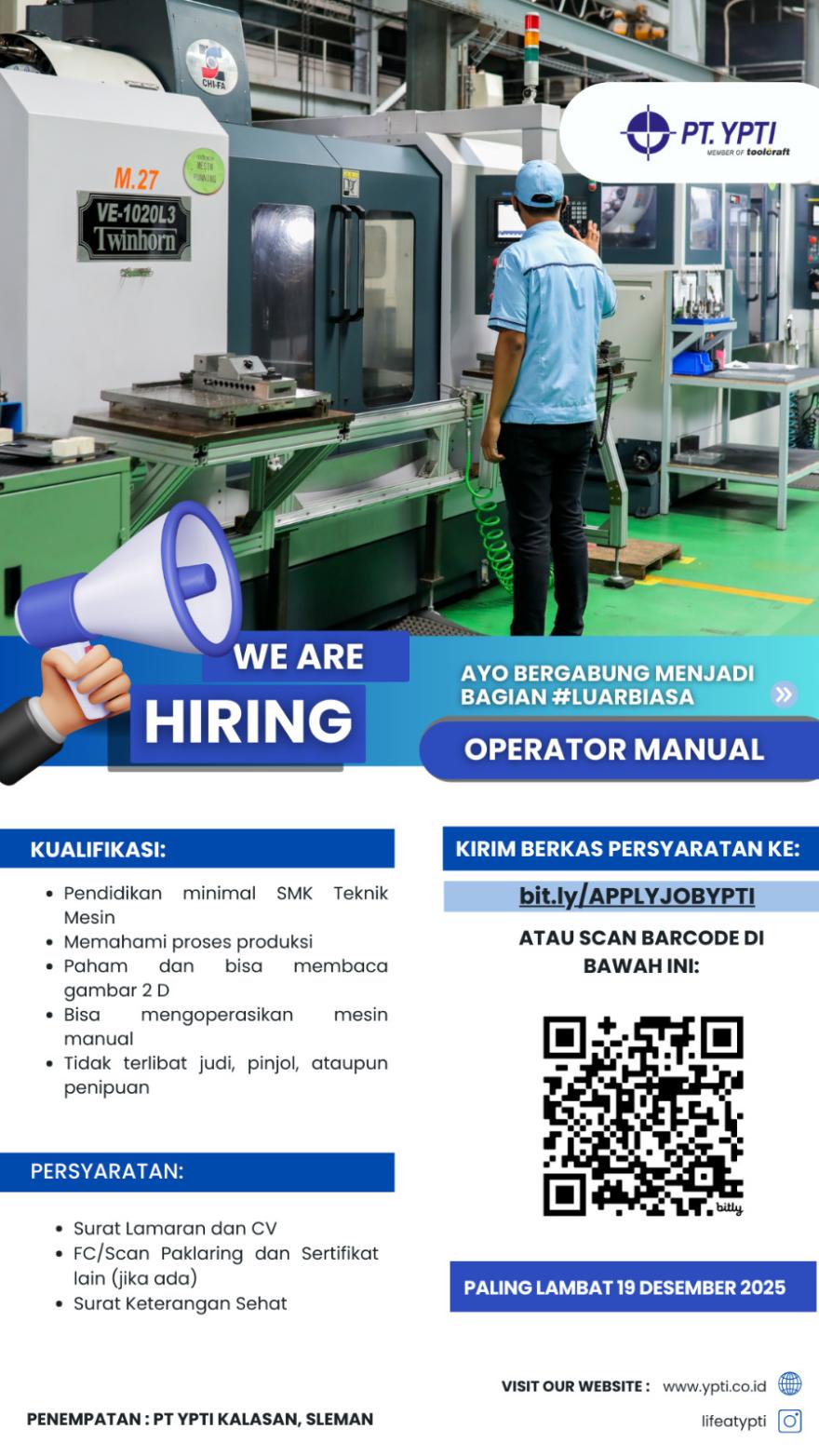 Lowongan Kerja PT.YPTI